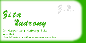 zita mudrony business card